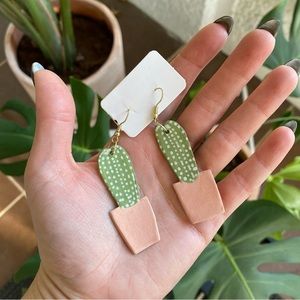 Handmade Ceramic Cacti Earrings- Joselyn Ceramics